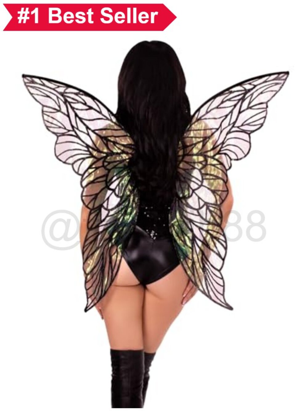 🎃 Iridescent Strapless Fairy Wings One Size Lightweight Costume Accessory